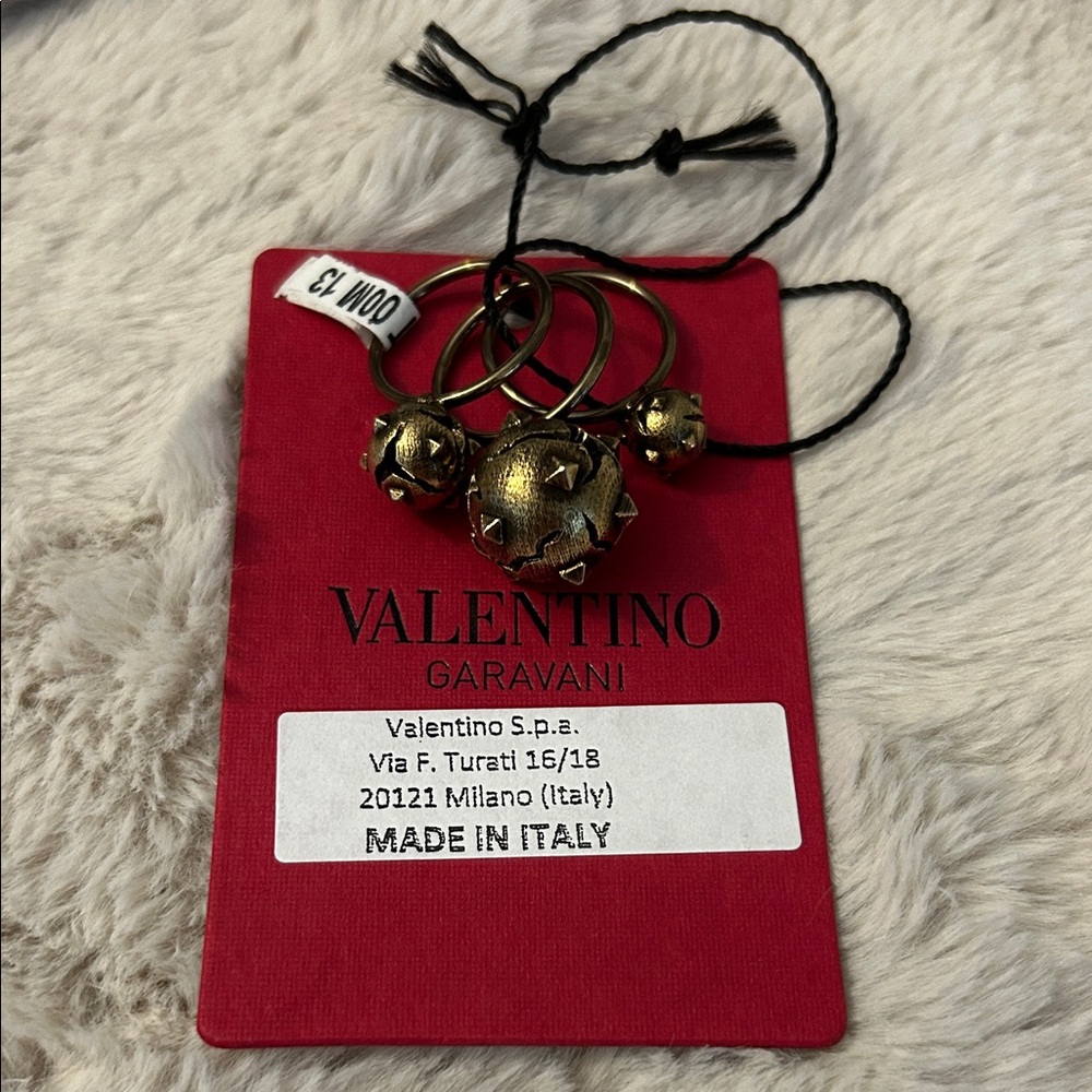 NWT Valentino Trio Gold-Tone Statement Ring